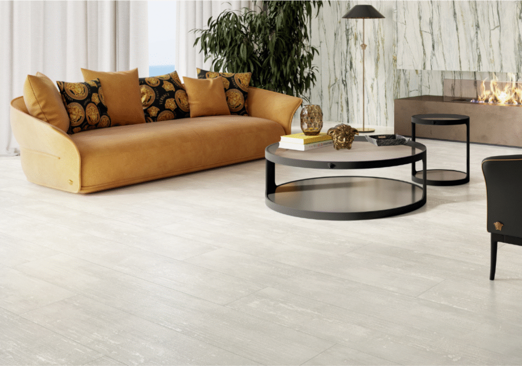 Luxury living room with premium flooring