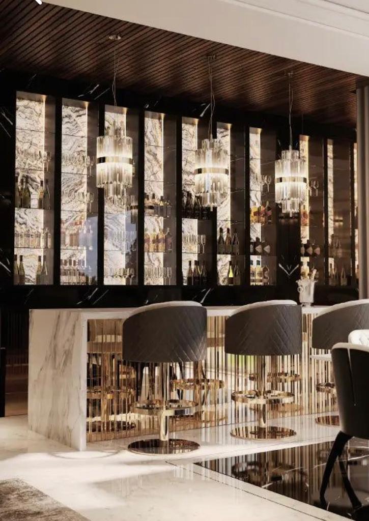 Sophisticated Home Bar and Lounge